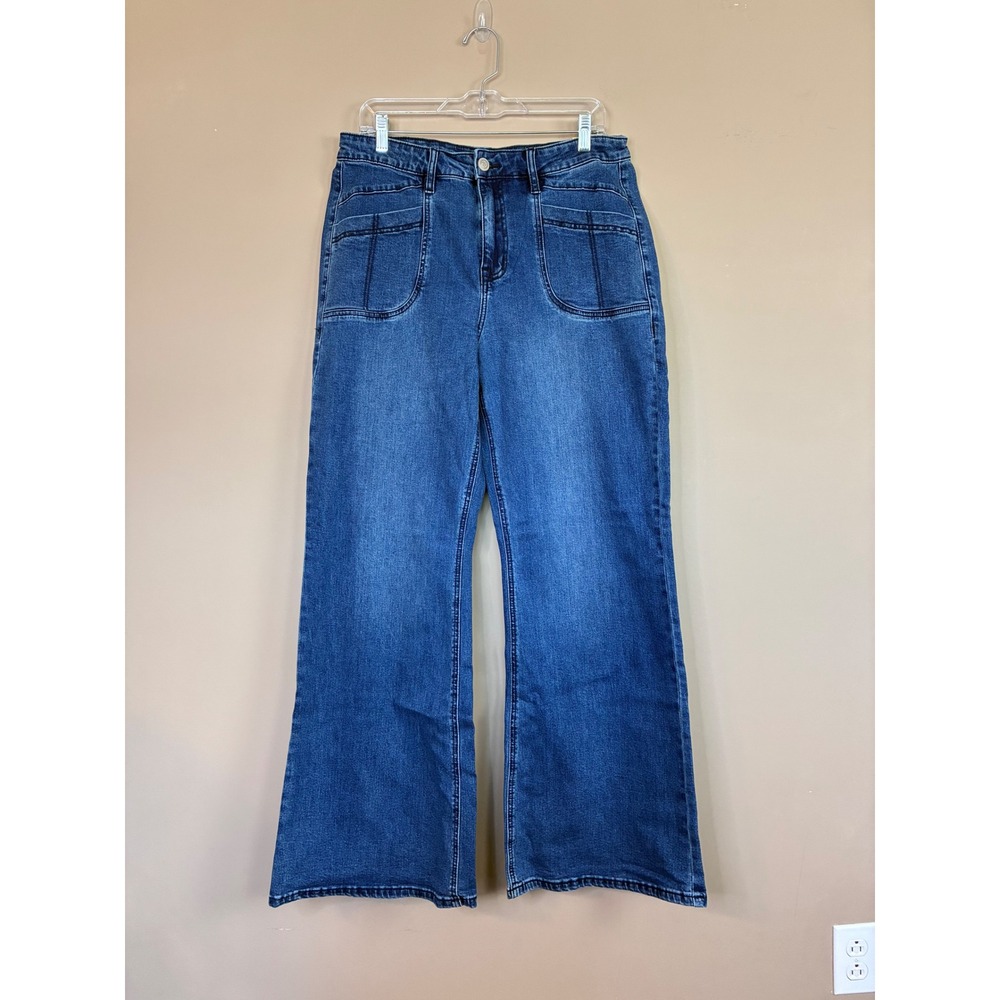 Rock & Roll Denim Womens High Rise Flare Jeans Medium Wash Size 34x32 NWT